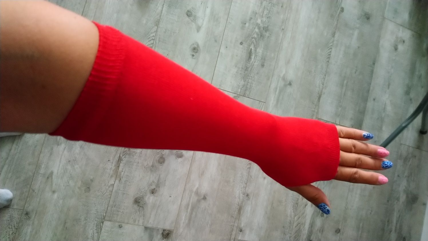 Mitenki, rękawiczki bez palców - czerwone