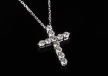 Крестик в стиле Tiffany с бриллиантами