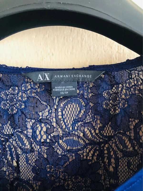 Armani Exchange - jak nowa,  bluzka z koronką (XS/S) stan idealny