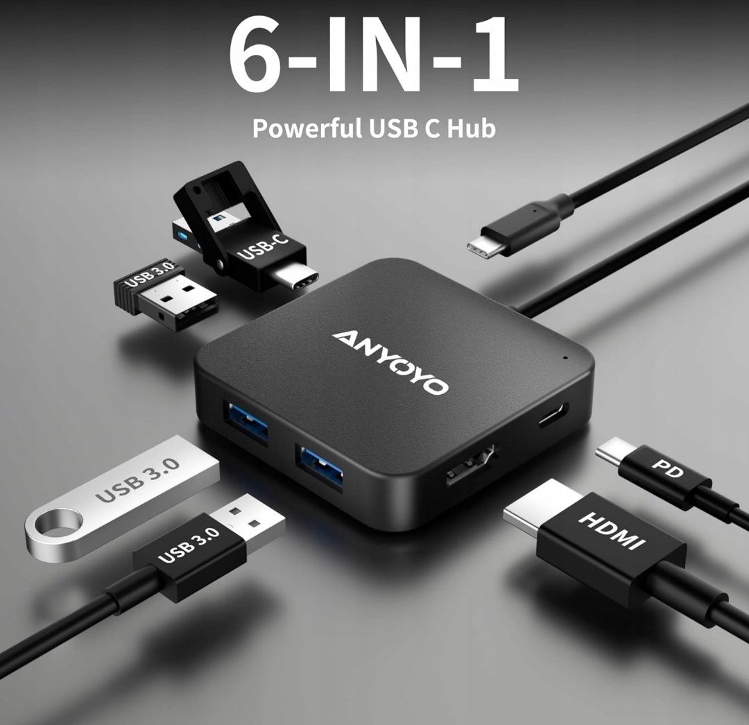 HUB USB C 6 w 1 Anyoyo