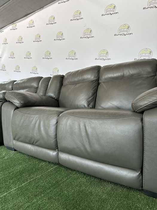 Комплект стильних шкіряних диванів електро реклайнер з Німечччини