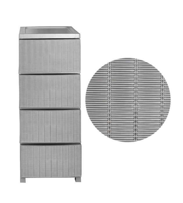 Комод білий, комод сірий ротанг