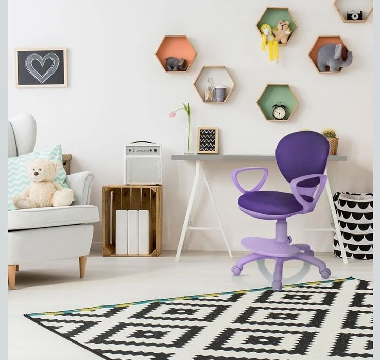 hjh OFFICE Dziecięce krzesło obrotowe Kid Colour materiał fioletowy