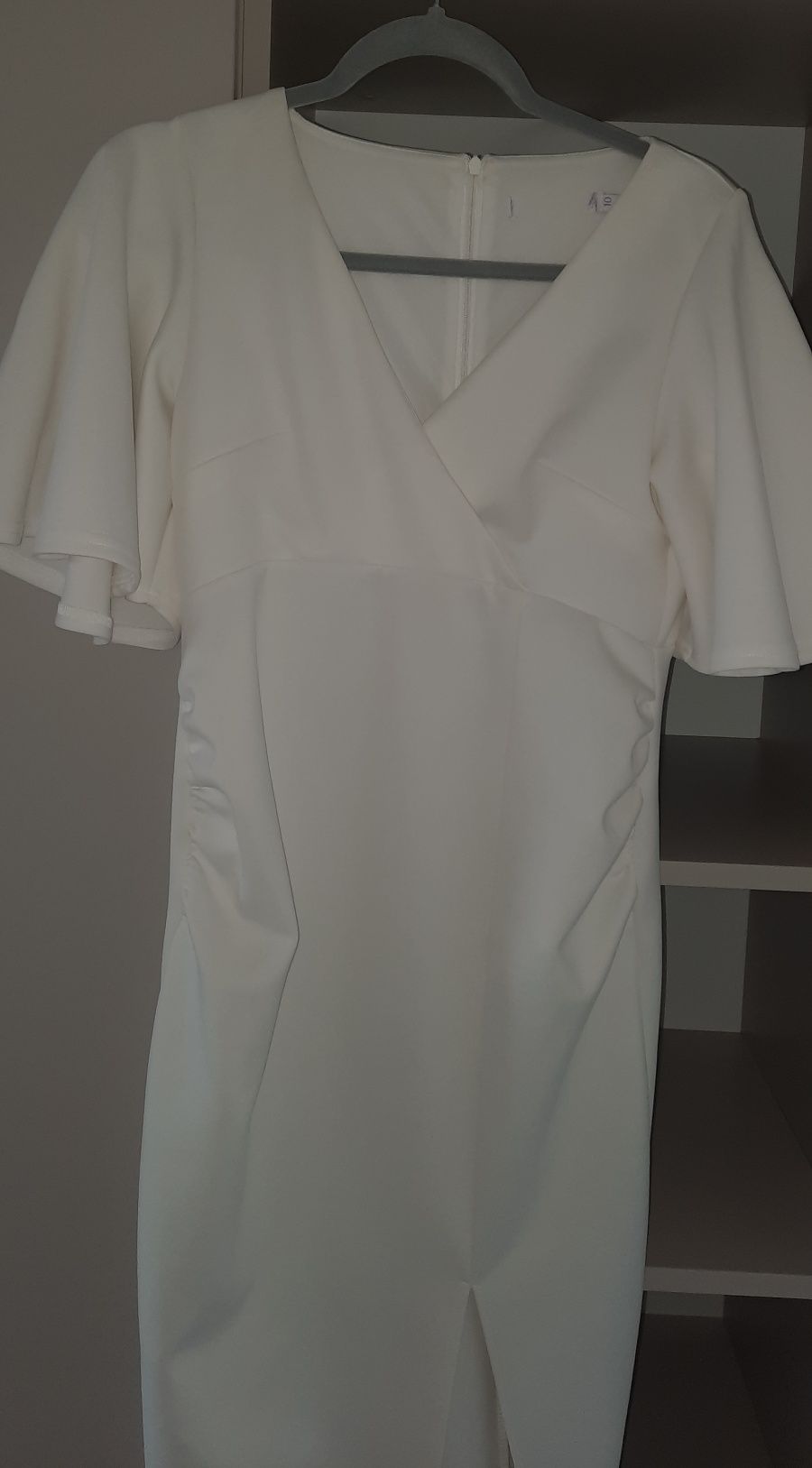 Sukienka elegancja, 36-38, ecru, długa sukienka
