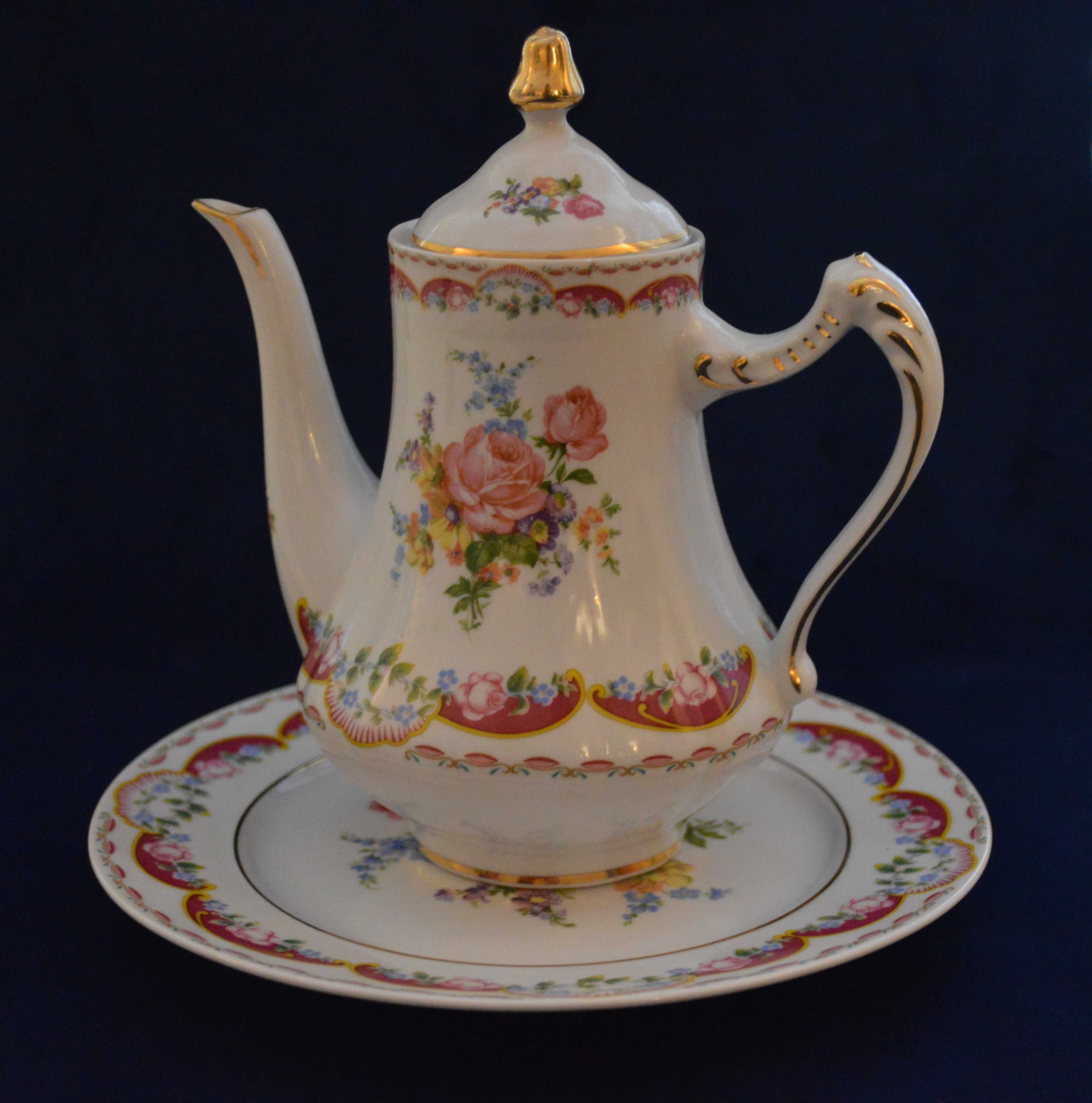 Bule pequeno com prato Limoges