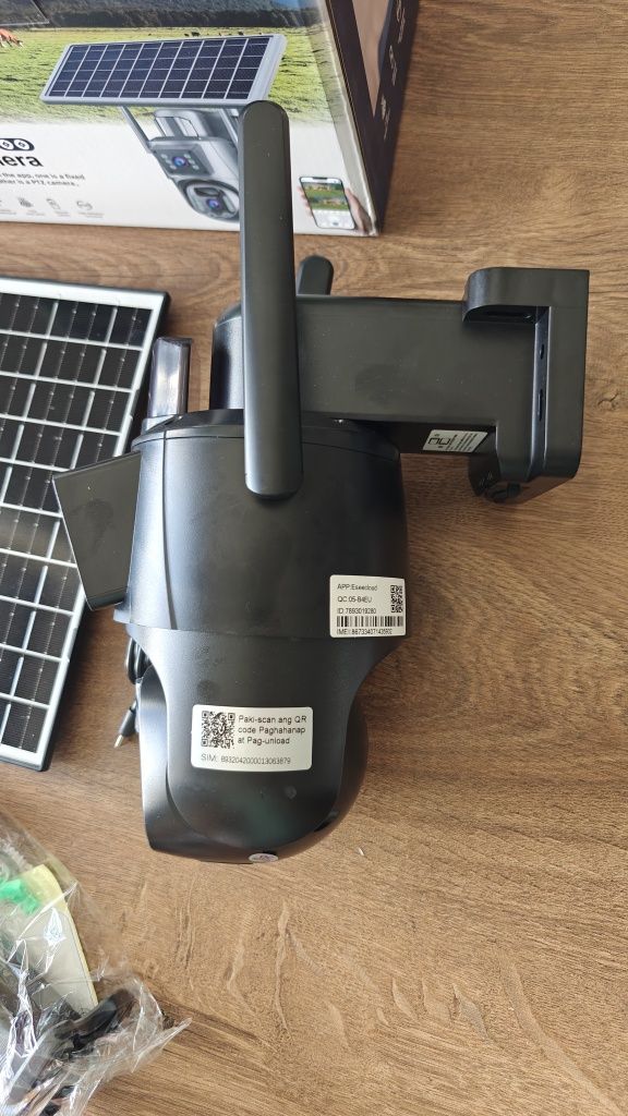 Kamera 4G na kartę SIM Solarna IP65 8MP podwójny obiektyw