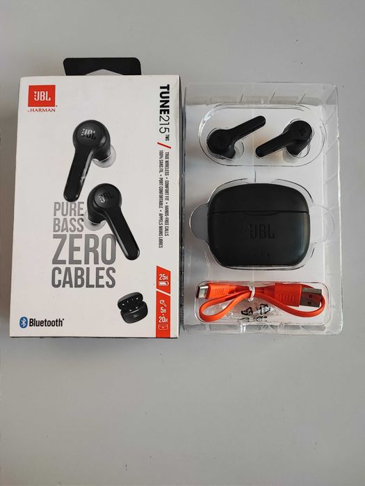 Навушники JBL Tune 215 TWS, Black, PURE BASS, ZERO CABLES