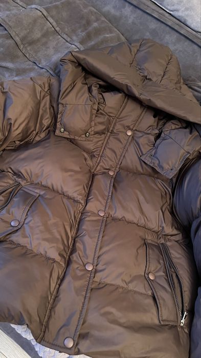 Куртка шоколад пуфер бордо зима овер