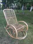 Fotel bujany rattanowy / z jasnego rattanu (sam fotel, bez pokrowca)