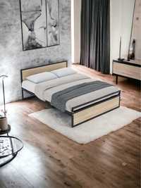 Кровать двухспальная железная на ламелях. Ліжко в стиле "Loft" 160х200
