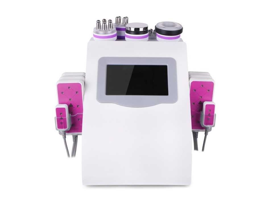 Máquina Pink 6 in 1 Lipo Laser+Cavitação+RF 3D Corpo e Rosto + Vácuo