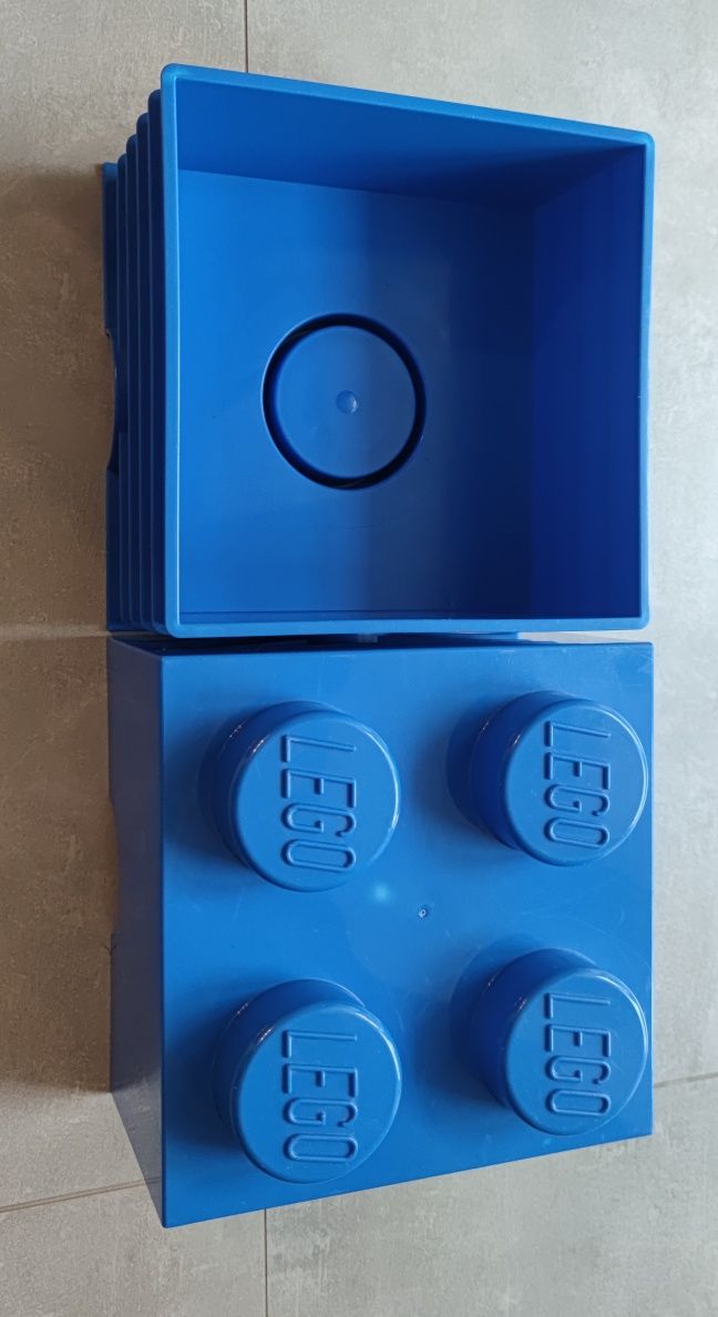 Pojemnik organizer klocek LEGO pudełko ciemny niebieski 25x25x18