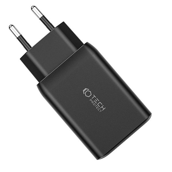Tech-Protect C65W 3-Port Network Charger Pd65W/Qc3.0 Black