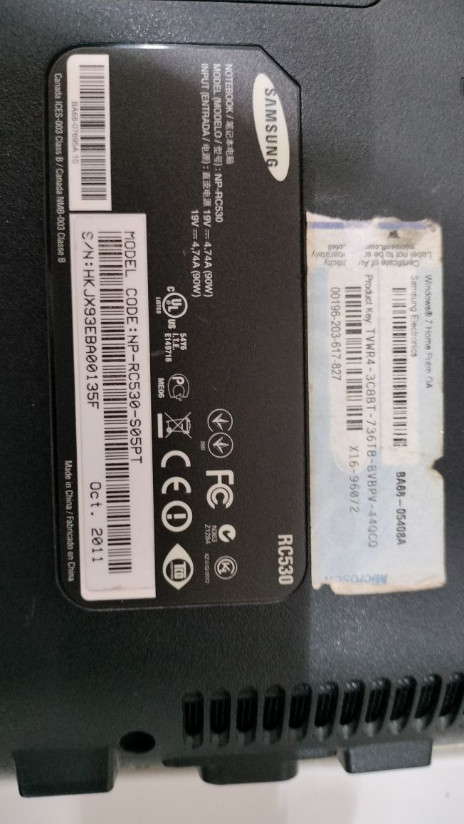 Vendo Samsung RC530 peças