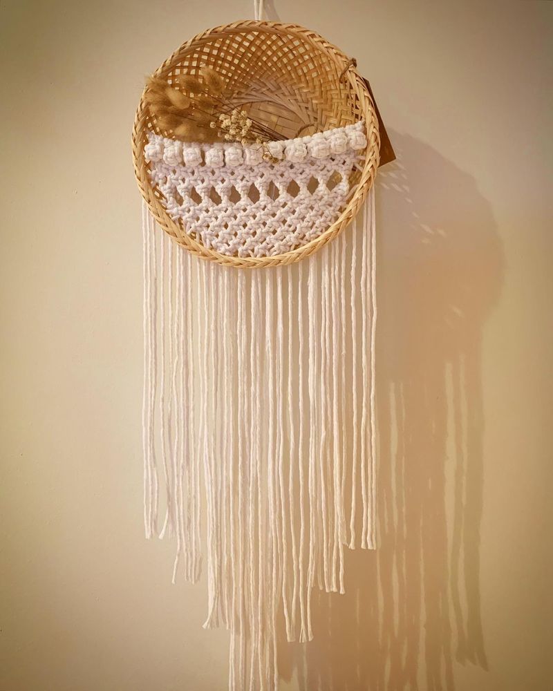 Cestas Decoradas em Macrame com 25 cm de Diametro