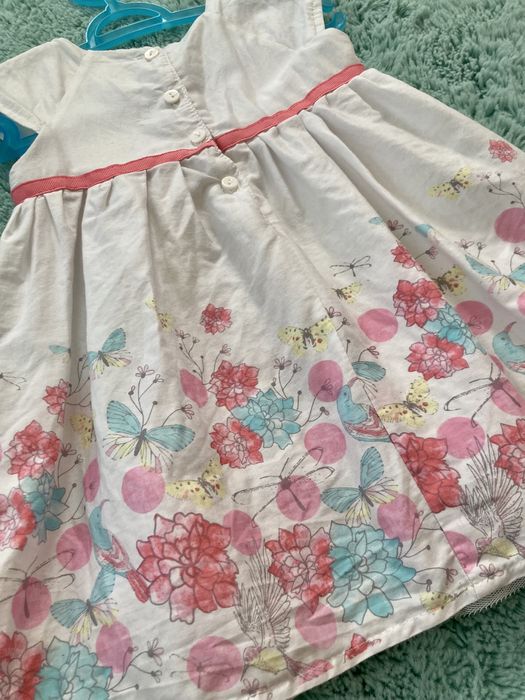 Zestaw sukienka i bolerko Cool Club r.80 kwiaty Roczek Chrzciny