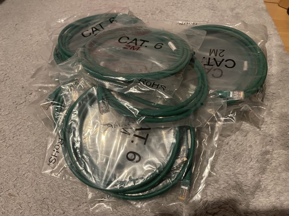 Kabel sieciowy LAN ethernet  CAT6 CAT 6 2M 15 sztuk