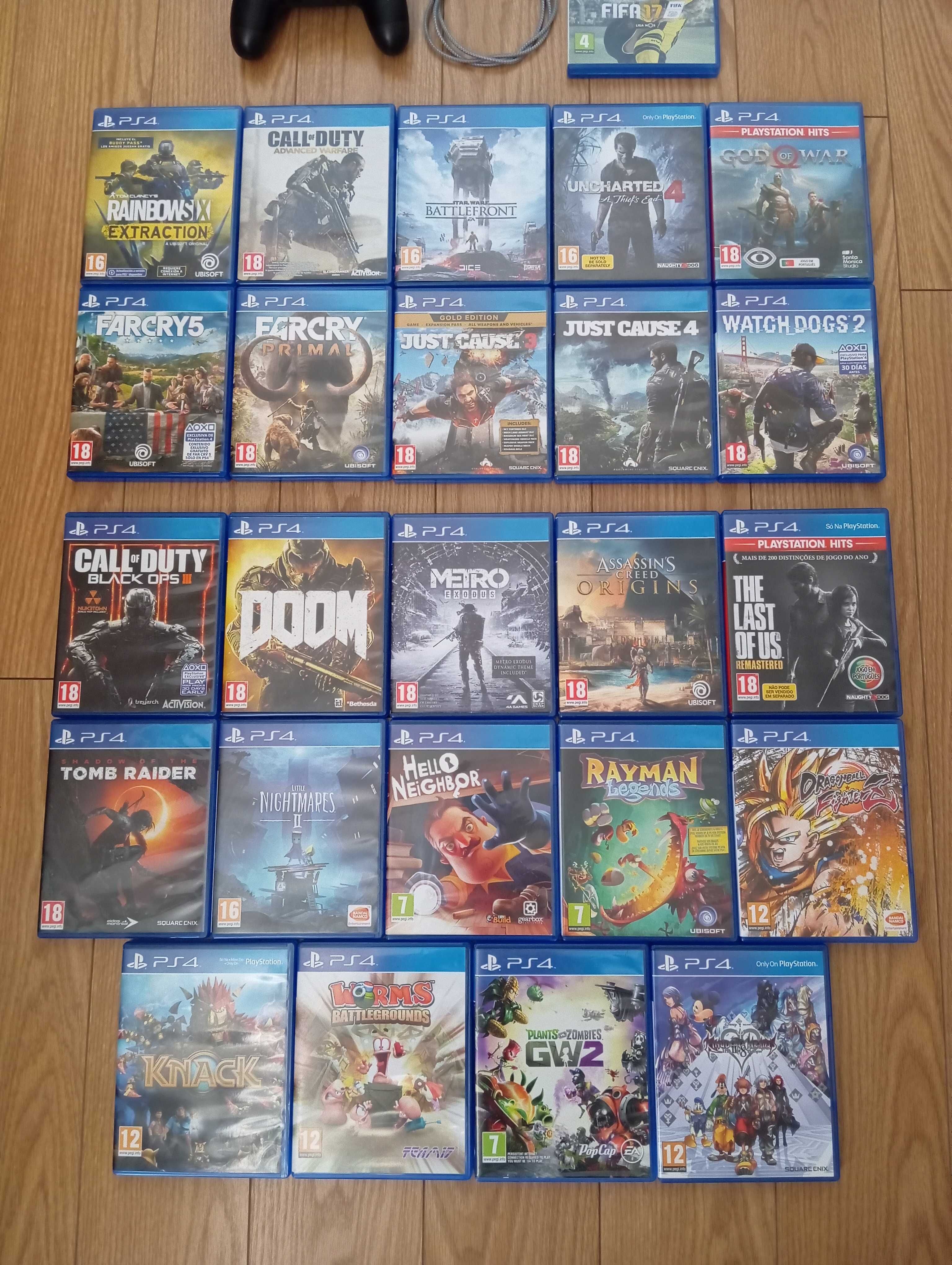 PlayStation 4 PRO 1TB 4K PS4, comando Sony, 3 jogos e embalagem