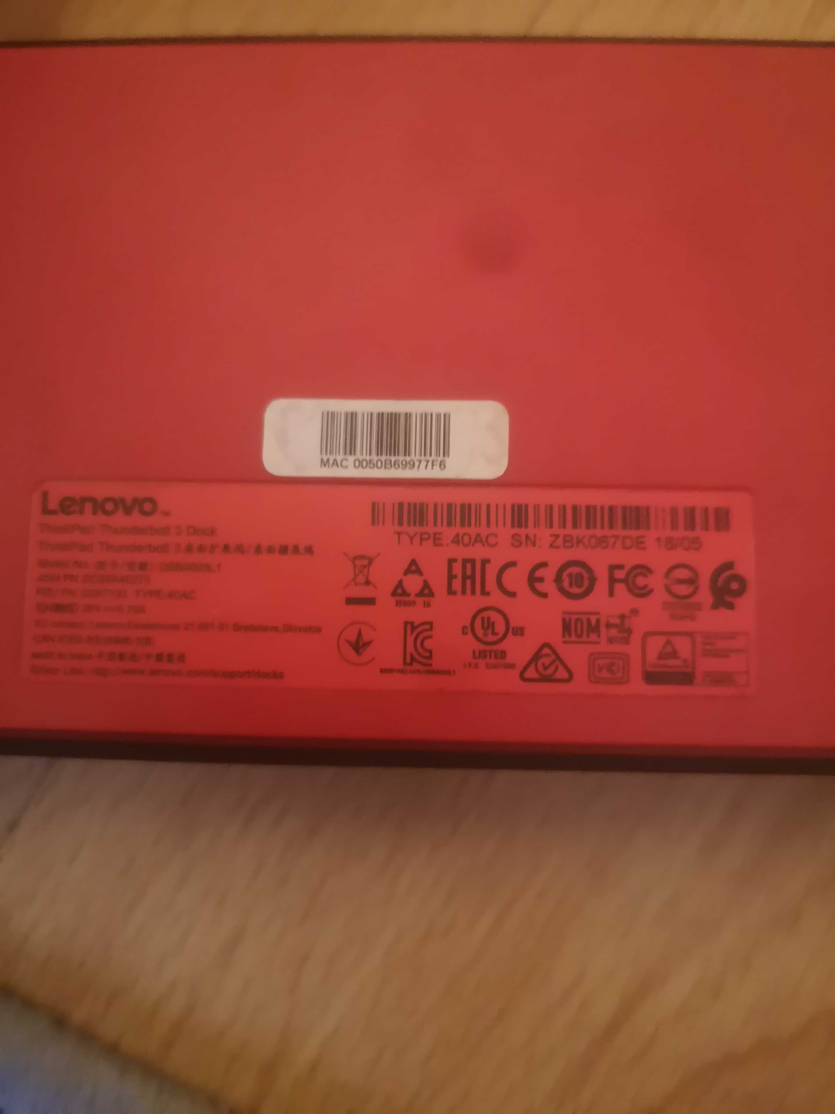 ThinkPad Thunderbolt 3 Dock - Modelo 40AC, com Cabos e Alimentação