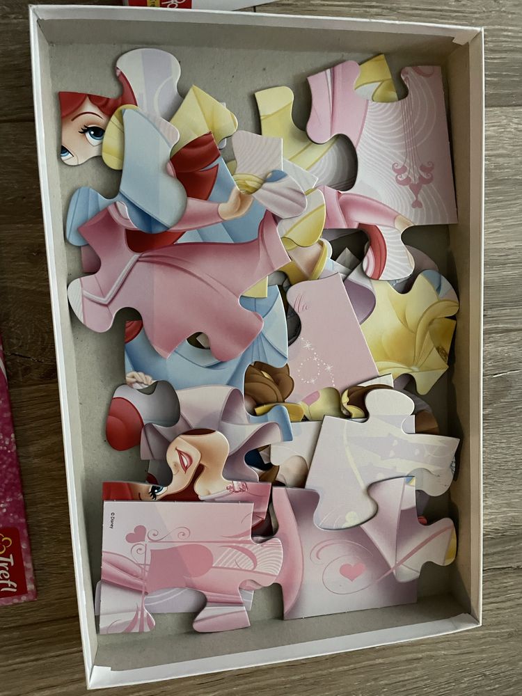 Puzzle 3+ księżniczki disney zestaw jak nowy