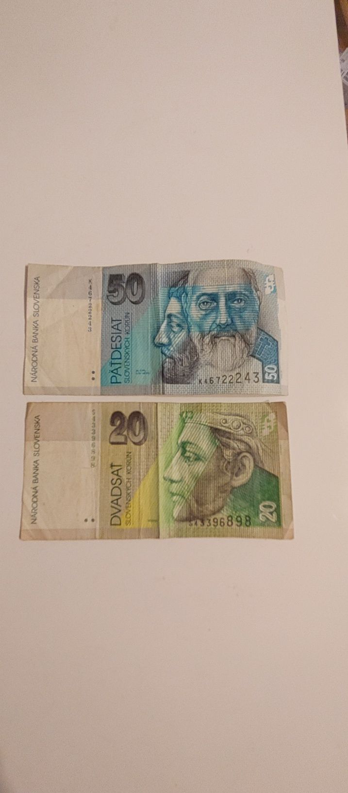 Korony słowackie banknoty