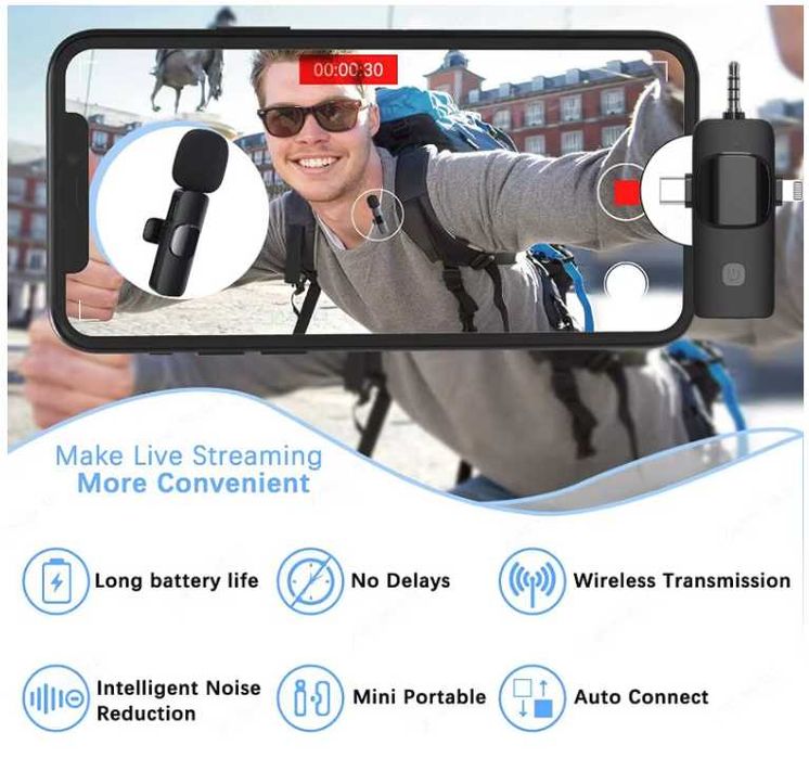 Mikrofon bezprzewodowy 4w1 Asteroid B-612 jack/usb-c/apple zestaw 2szt