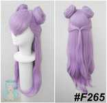 KDA Evelynn LoL cosplay wig fioletowa peruka z grzywką i koczkami