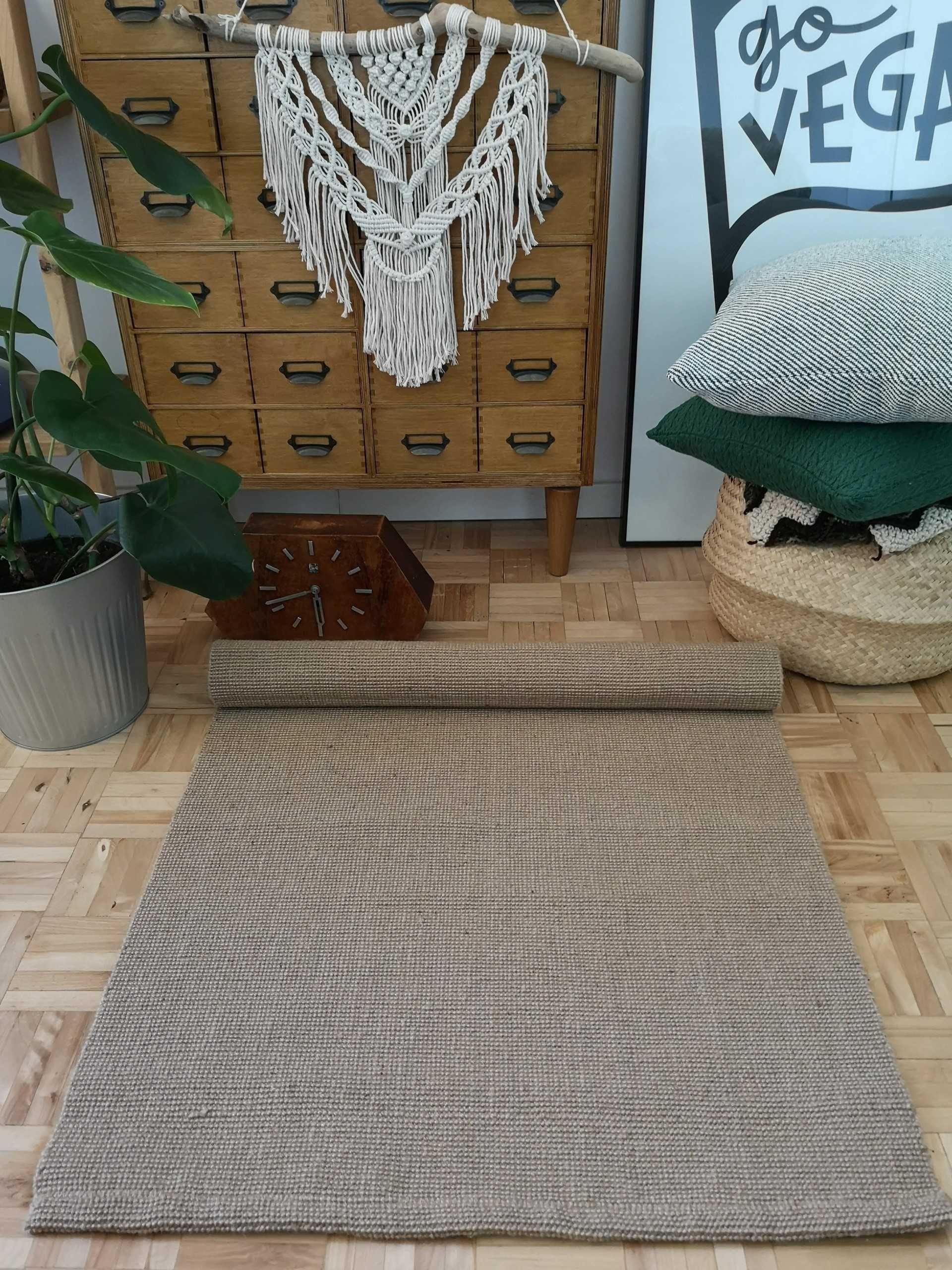 Dywan z juty 70x130 chodnik do przedpokoju jutowy naturalny BOHO eko