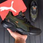 Бомба. Демисезонные мужские кроссовки цвета хаки, кожаные Puma