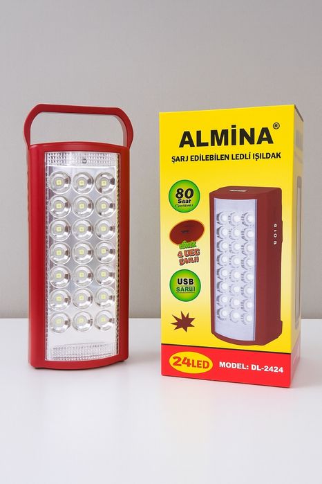 Акумуляторний LED-ліхтар ALMINA DL -2424 ,потужний,переносний,USBзаряд