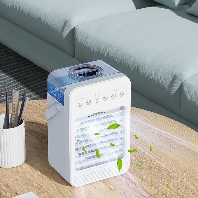 Mini Klimatyzator Przenośny 4w1 LED z Chłodzeniem Wodnym USB Obrotowy