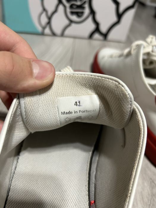 Кеди Genuine Leather Court Sneakers - White Red