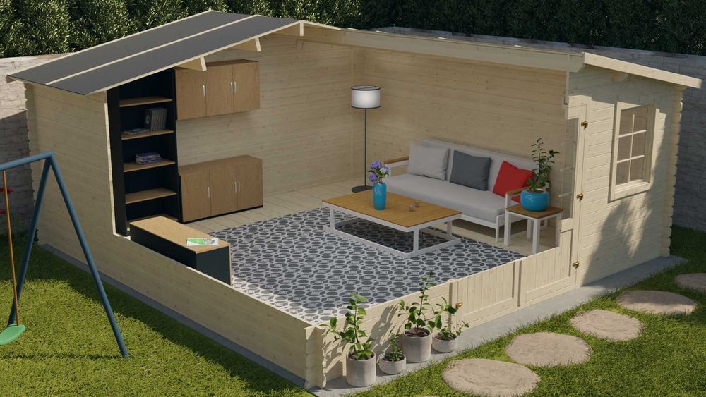 Drewniany domek ogrodowy altanka 5x5 m 25m2 DOM591
