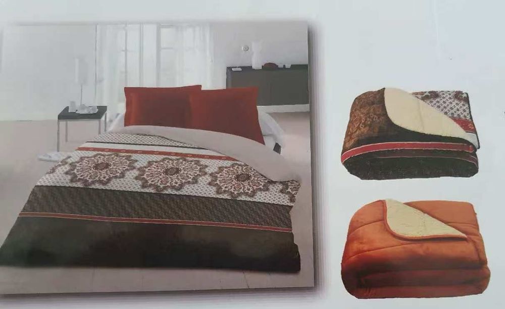 Edredão cama casal coralina+borrego