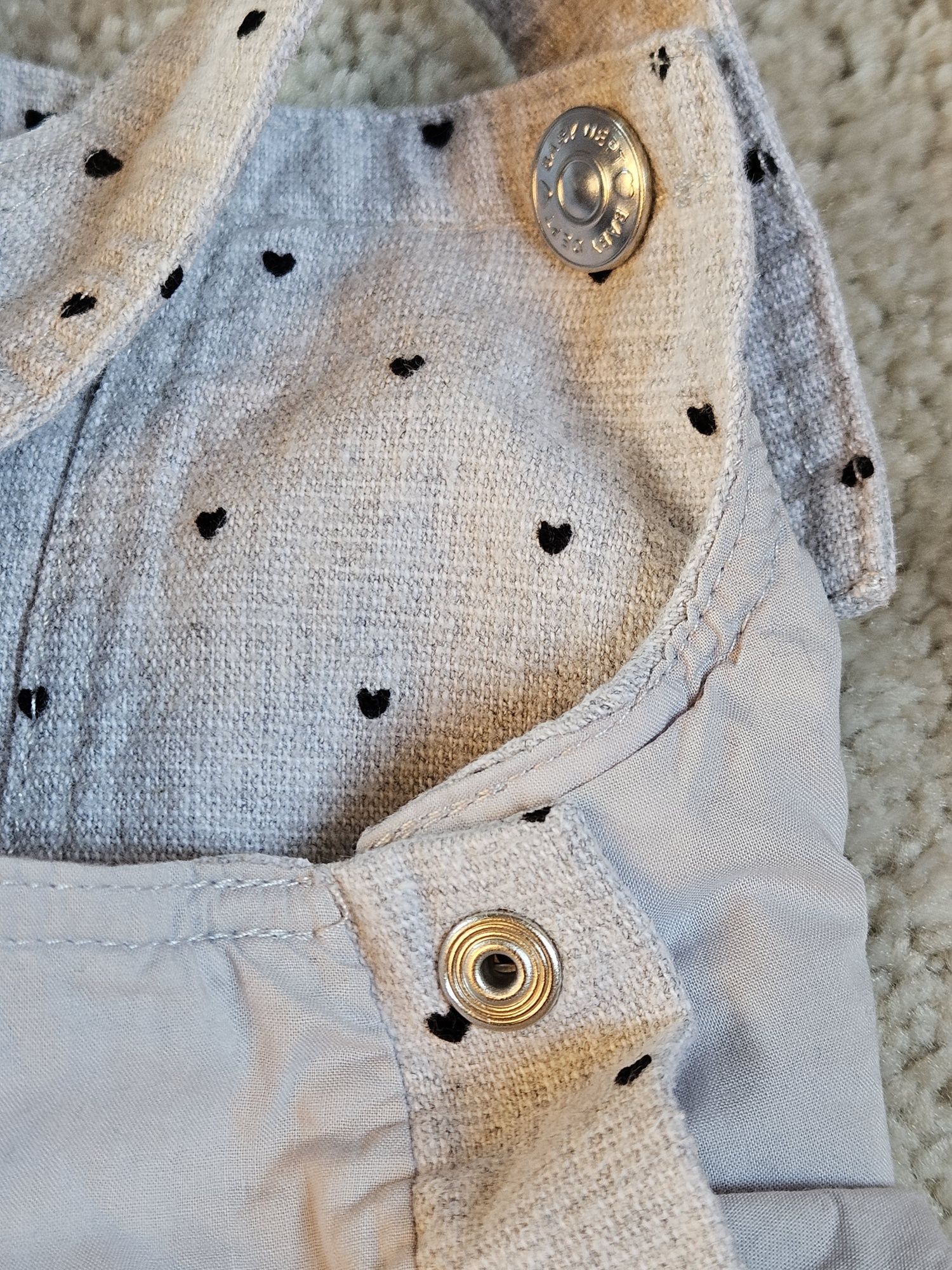 Sukienka szara w serduszka H&M r. 68 bawełna