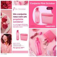 Conjunto pink October tupperware