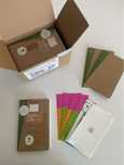 pudełko z 9 zestawami notatników Moleskine Evernote edition