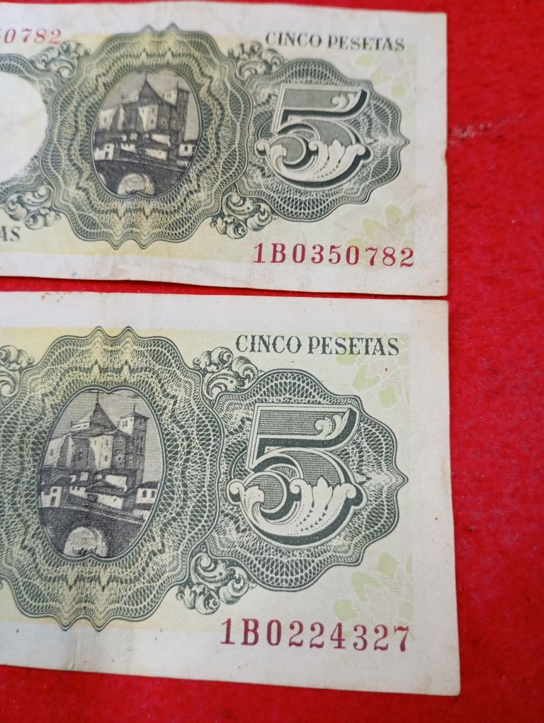 2 Nota de 5 pesetas Banco de Espanha