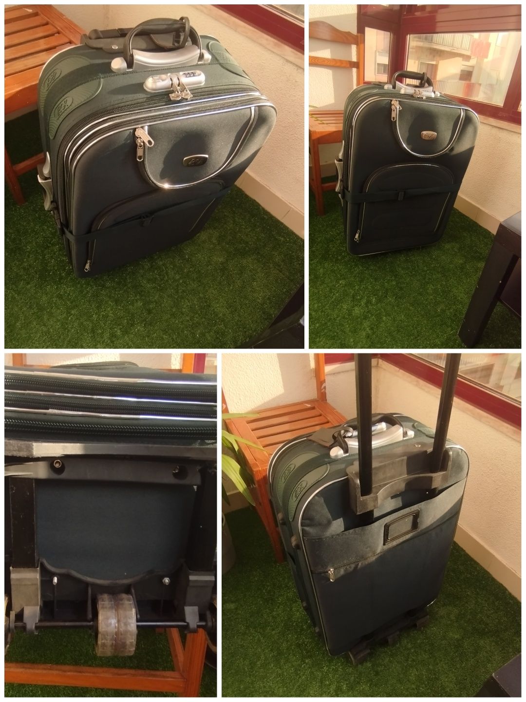 Mala de viagem com rodas e pega extensível