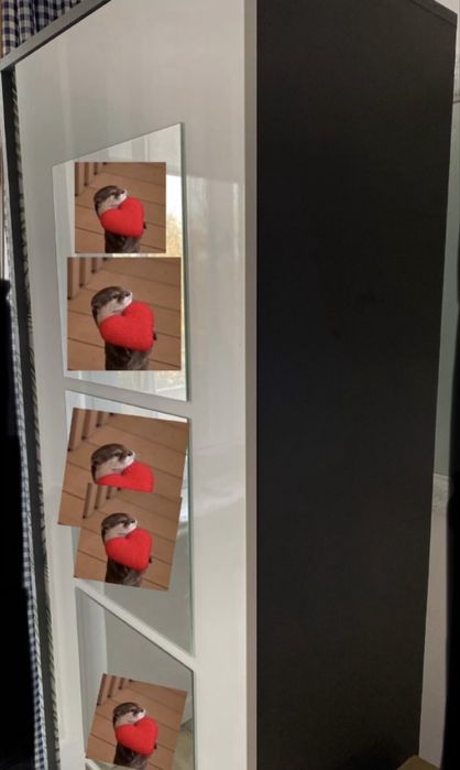 Regalik szafka słupek BRW z lustrami Ikea drzwi biały połysk