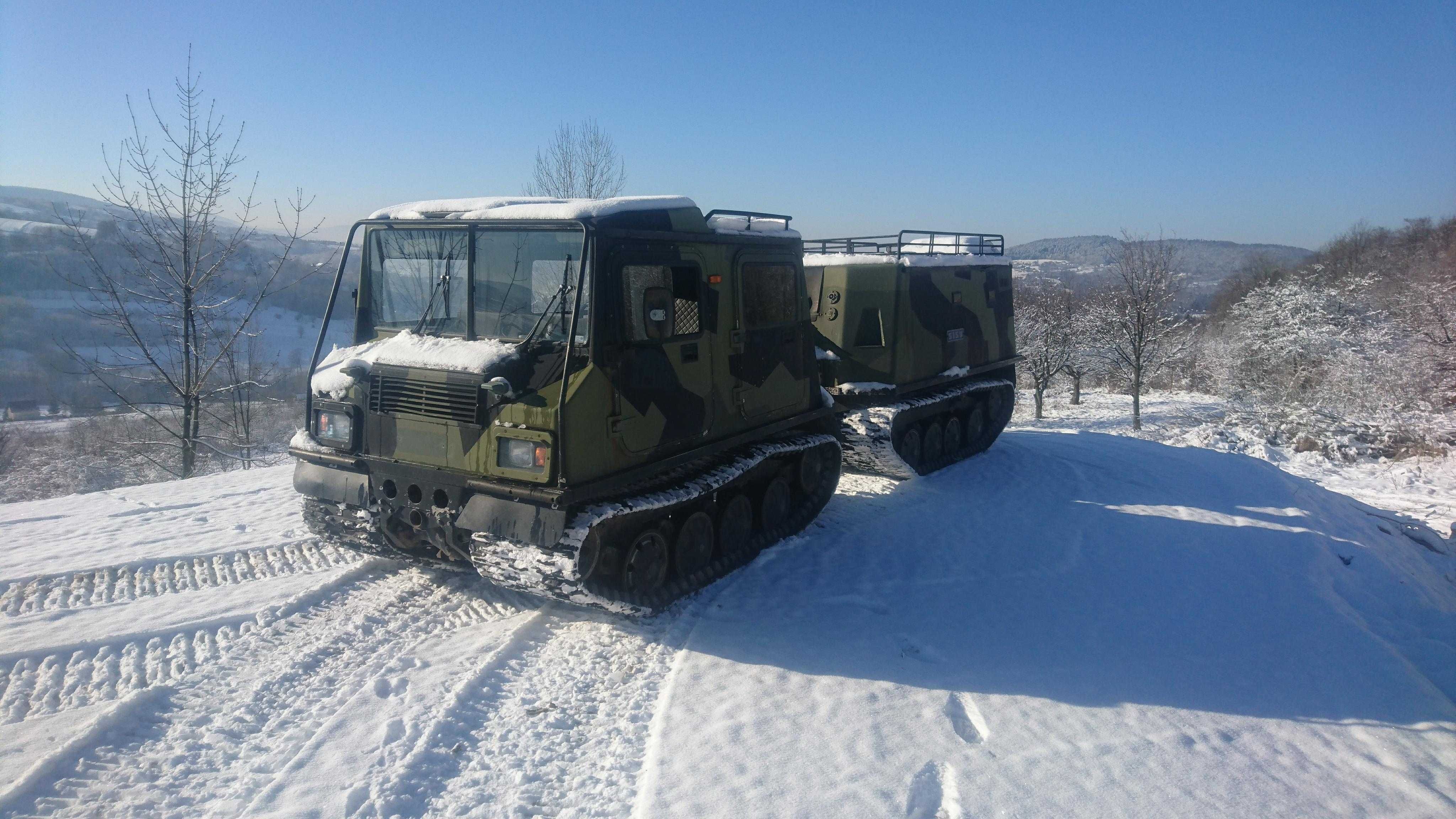 BV206 Ratrak Kolejka turystyczna pojazd gasienicowy  amfibia unimog