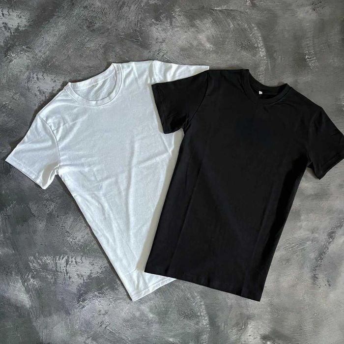 Базовые футболки — ОПТ / РОЗНИЦА — Белые Черные — Cotton 100%