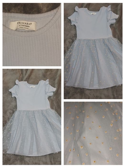 Плаття велюрове 6 років синє бежеве