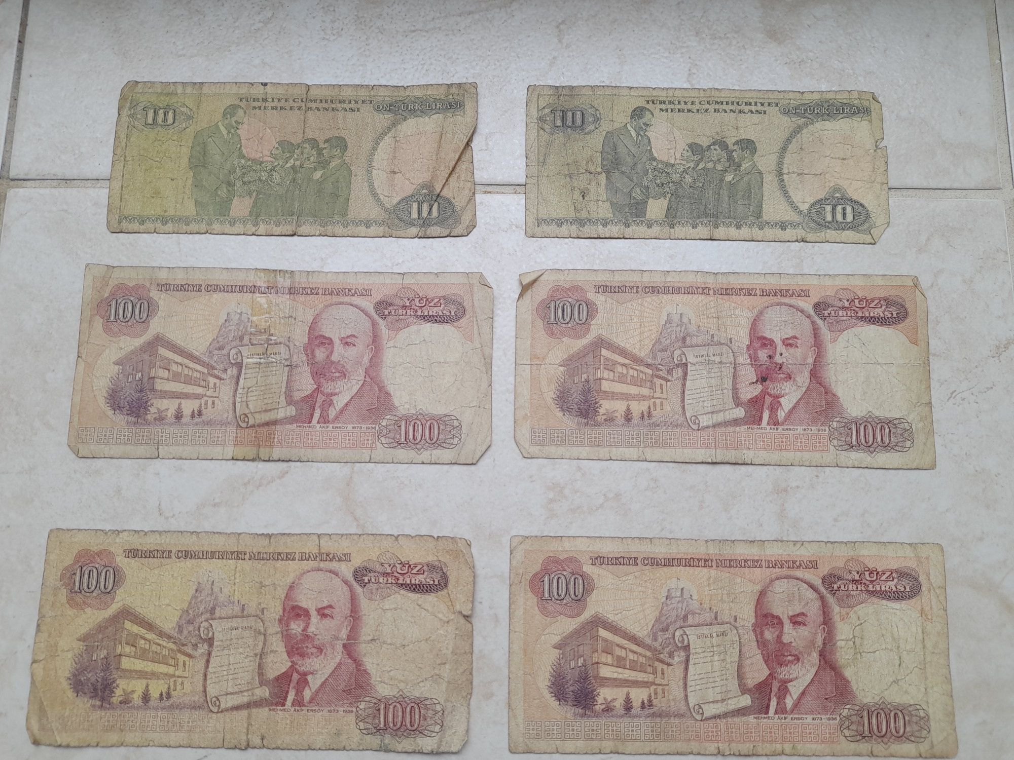 Zestaw banknotów liry tureckie 1970 r.