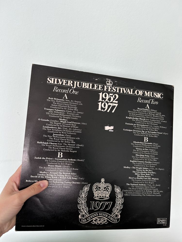 Królowa Elżbieta Silver Jubilee Festival of music vinyl winyl