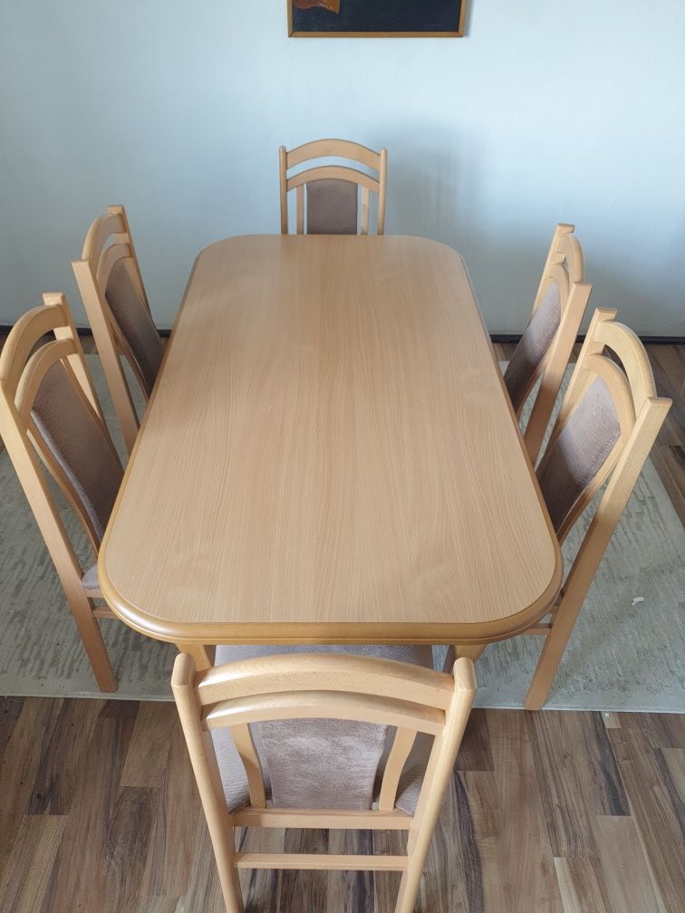 Stół rozkładany 150/200 i 6 krzeseł