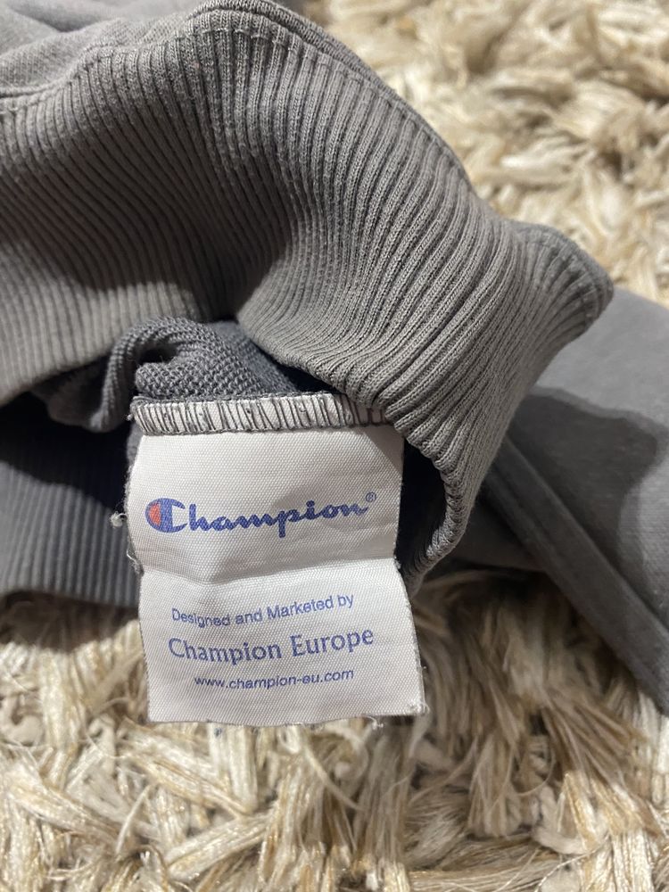 Vintage Washed Champion Center Logo Spellout Boxy Hoodie