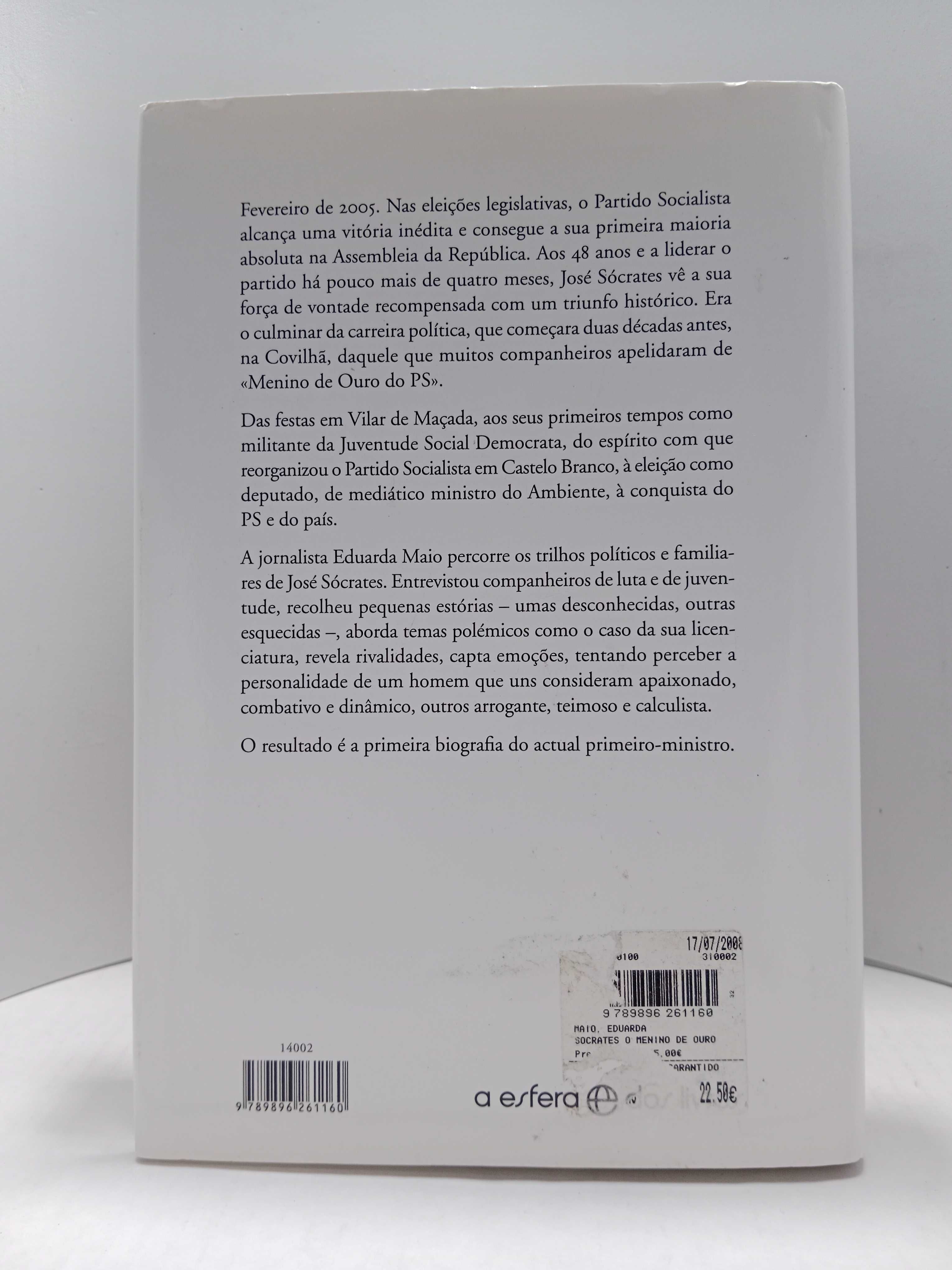 NOVO PREÇO " Sócrates : O Menino de Ouro do PS " - de Eduarda Maio