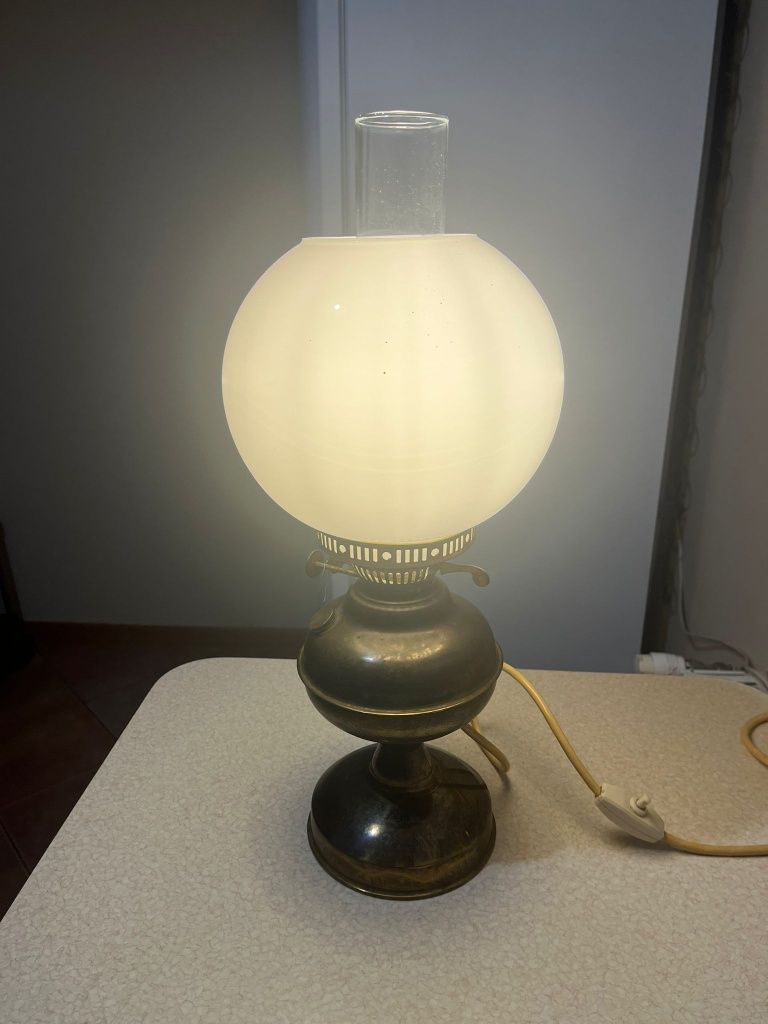 Mosiężna lampa elektryczna 48 cm wysokość