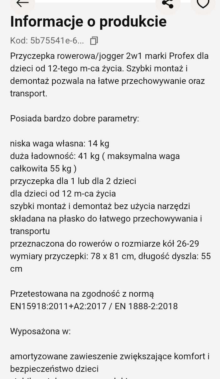 Przyczepka rowerowa 2 w 1 Profex